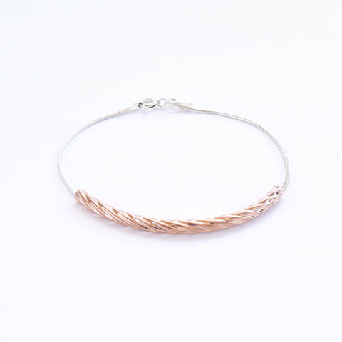 Twisted Pipe Bracelet Sterling Silver - anelarevese - 1