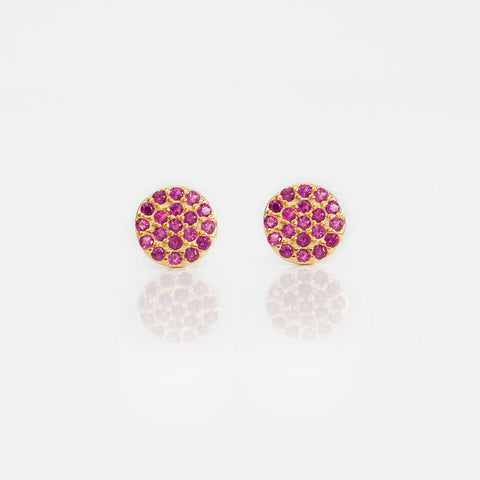 - C | Red & Gold Studs Sterling Silver - anelarevese - 1