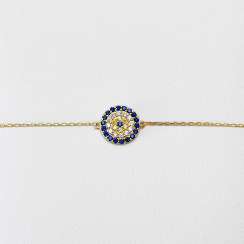 - A | Gold & Blue Bracelet Sterling Silver