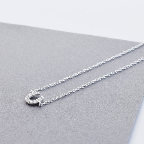 Horseshoe Bracelet w. CZ Sterling Silver - anelarevese - 1