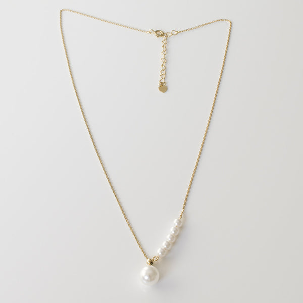 - Golden Pearly Y-Drop Necklace Sterling Silver - anelarevese - 4