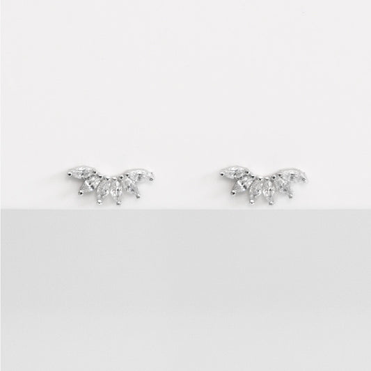 - A| Clear Crown Studs Sterling Silver - anelarevese - 1