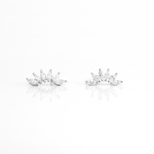 - A| Clear Crown Studs Sterling Silver - anelarevese - 2