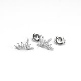 - A| Clear Crown Studs Sterling Silver - anelarevese - 3