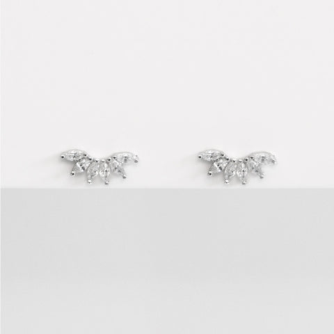 - A| Clear Crown Studs Sterling Silver - anelarevese - 1