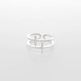 - Double Cross Line Ring Sterling Silver - anelarevese - 2