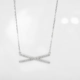 - A| Gorgeous X Necklace with CZ Sterling Silver - anelarevese - 2
