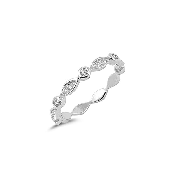A- Marquis Circle CZ Ring Sterling Silver - anelarevese - 1
