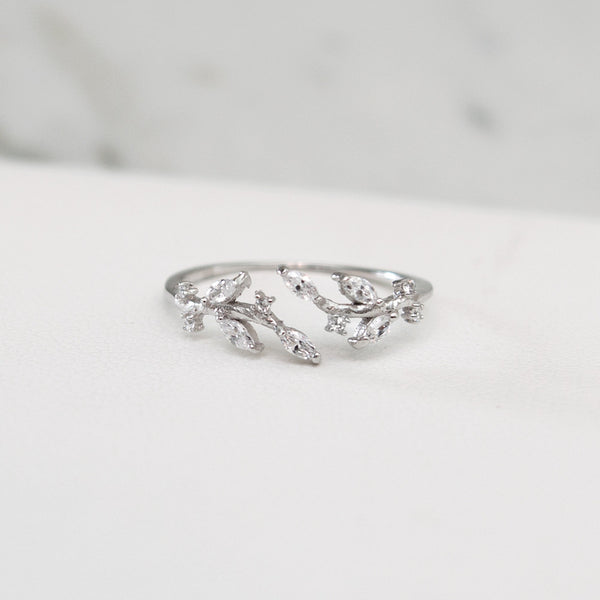 - A| Olive Leaf Open Ring Sterling Silver - anelarevese - 1