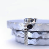 Onyx Tassel Ring Sterling Silver - anelarevese - 4