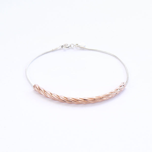 Twisted Pipe Bracelet Sterling Silver - anelarevese - 1