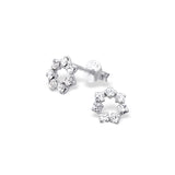 Polygon Studs with Crystal Sterling Silver - anelarevese - 1