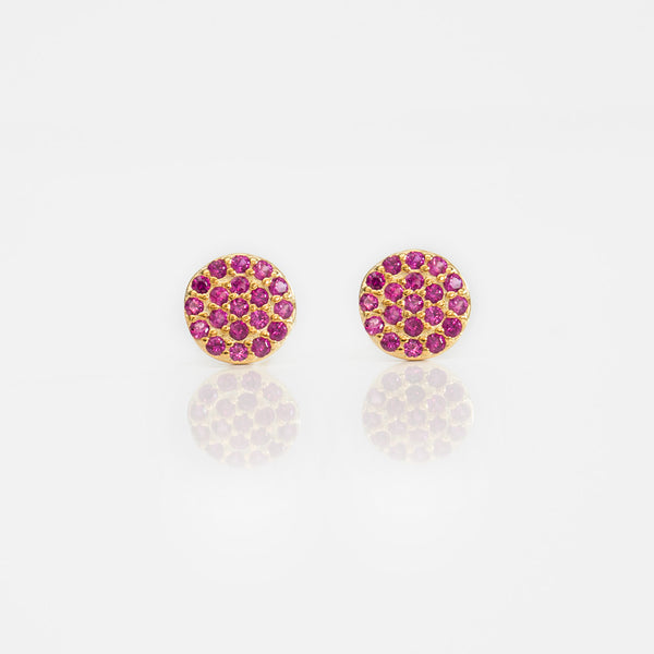 - C | Red & Gold Studs Sterling Silver - anelarevese - 1