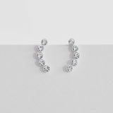 Round w Crystal Ear Pin | Sterling Silver - anelarevese - 2
