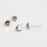 - A| Tiny Triangle Studs Sterling Silver - anelarevese - 4