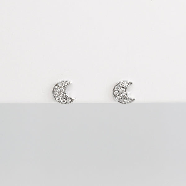 - A| Adorable Crescent Studs Sterling Silver - anelarevese - 2