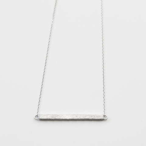Textured Bar Necklace Sterling Silver - anelarevese - 1