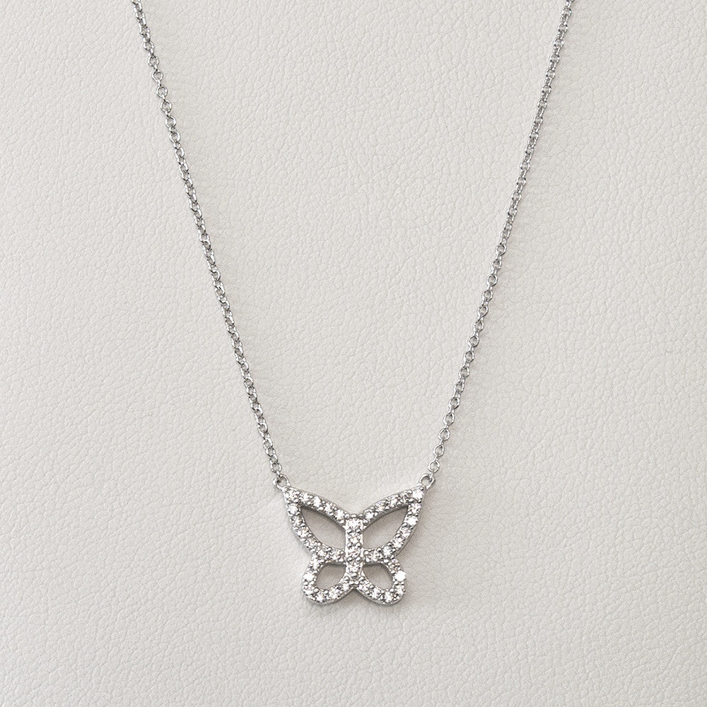 A| Butterfly Pendant Necklace Sterling Silver | LOOA Boutique