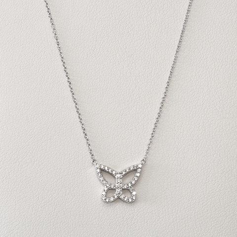 - A| Butterfly Pendant Necklace Sterling Silver