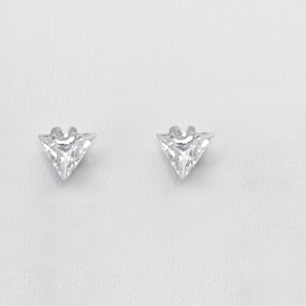 Z | Clear Triangle Studs Sterling Silver