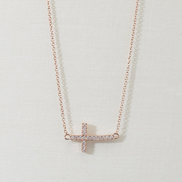 Cross Necklace (R/G) Sterling Silver - anelarevese - 1
