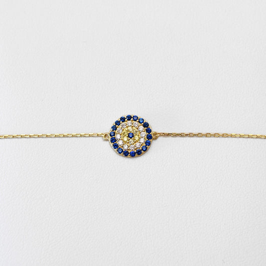 - A | Gold & Blue Bracelet Sterling Silver