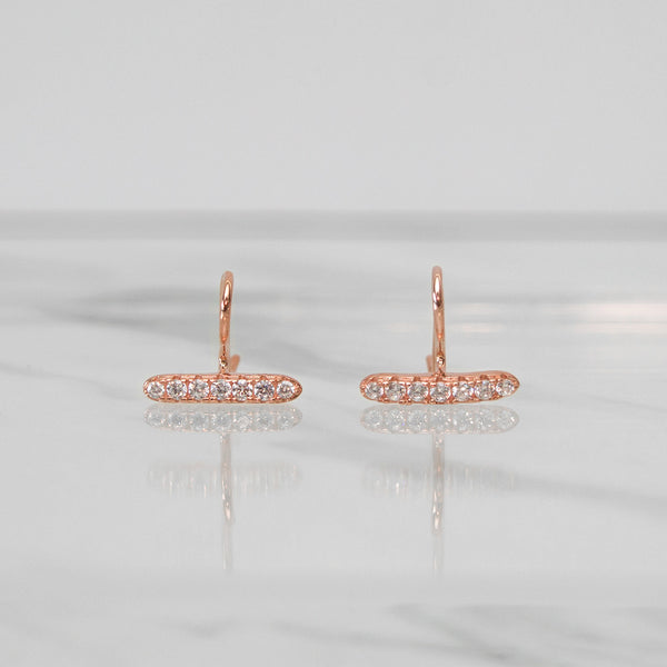 - A| Unique Hook Rose Gold Earrings Sterling Silver - anelarevese - 1