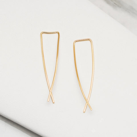 - A| Hooked on Hoop Gold Earrings Sterling Silver - anelarevese - 1