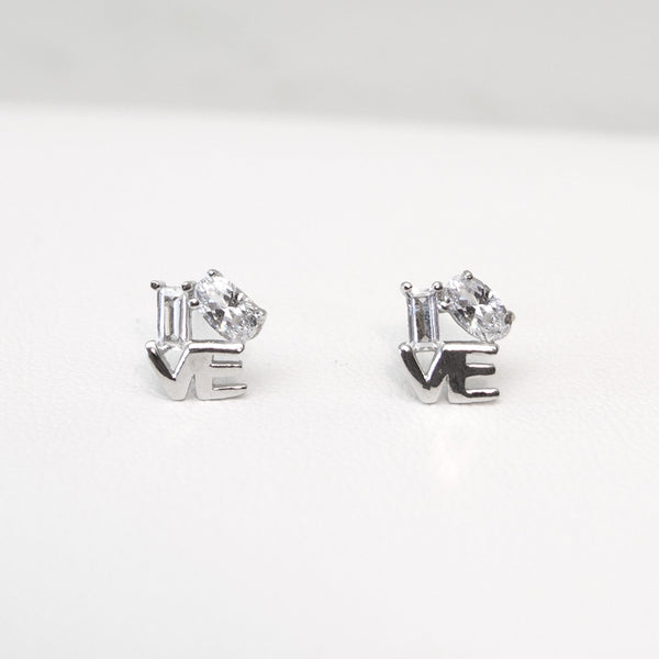 - A| Love Studs Sterling Silver