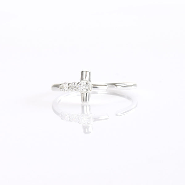 Cross With CZ Sterling Silver - anelarevese - 1