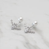 - A| Pearl and Snowflake Earrings Sterling Silver
