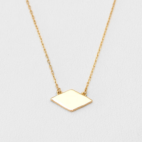 - A| Rhombus  Gold Necklace Sterling Silver