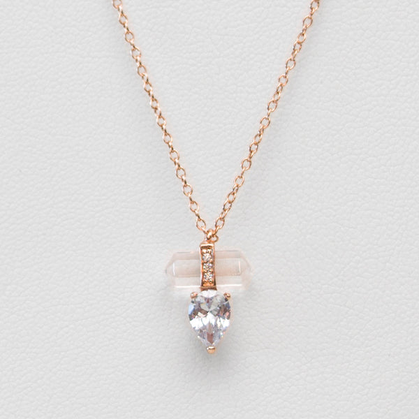 - A| Rock Crystal & Tear Necklace Sterling Silver