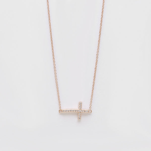 Cross Necklace (R/G) Sterling Silver - anelarevese - 2