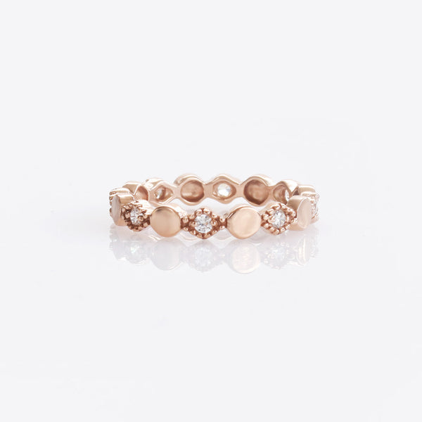 Rose Gold Ring With CZ Sterling Silver - anelarevese - 1