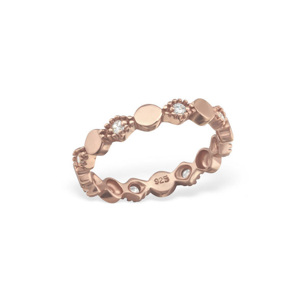 Rose Gold Ring With CZ Sterling Silver - anelarevese - 2