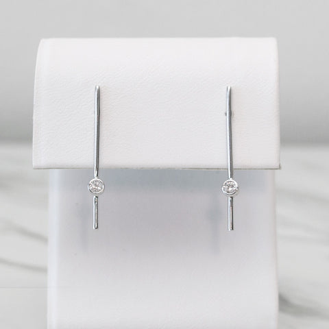 - A| Straight Line Earrings Sterling Silver