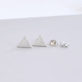 Cz Triangle Earrings Sterling Silver - anelarevese - 1