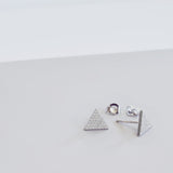 Cz Triangle Earrings Sterling Silver - anelarevese - 3