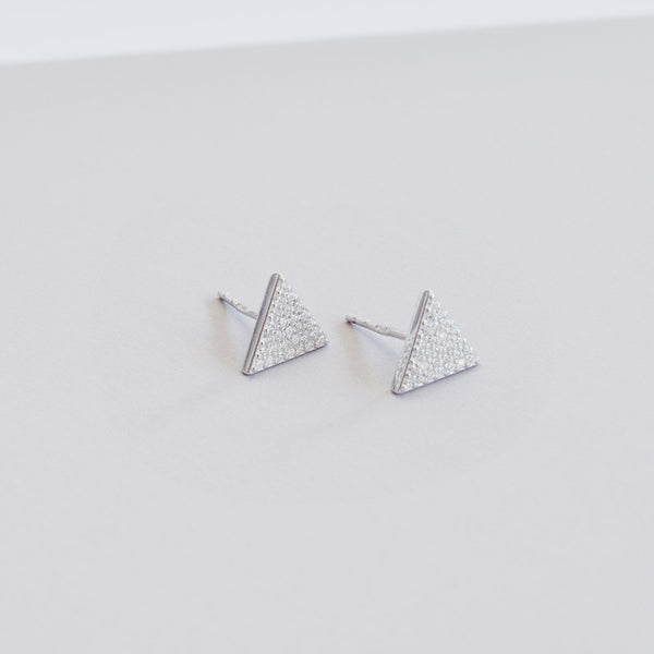 Cz Triangle Earrings Sterling Silver - anelarevese - 4