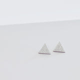 Cz Triangle Earrings Sterling Silver - anelarevese - 2
