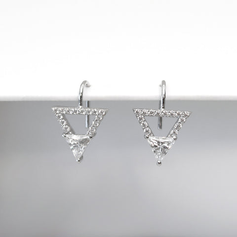 - A| Triangle Hoop Earrings Sterling Silver